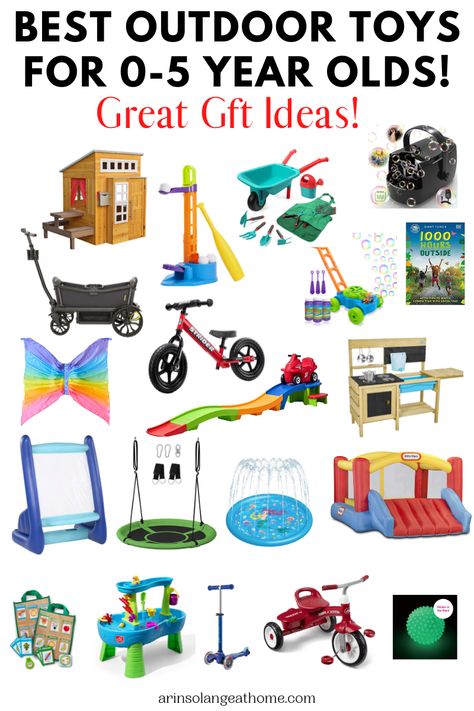 Best outdoor toys and games for little kids! Great outdoor gear for preschoolers and toddlers. Gift ideas for Christmas or birthday. Outside Toys For Toddlers, Outdoor Gifts For Kids, Games For Little Kids, Best Outdoor Toys, Outdoor Toys For Toddlers, Toddler Boy Toys, Outdoor Fun For Kids, Toddler Outdoor, Toddler Birthday Gifts