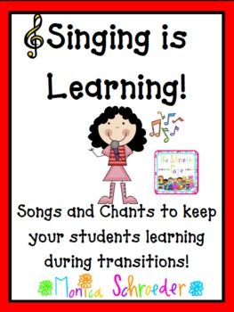 Singing is Learning: Music CD and File Learning Singing, Classroom Management Songs, Transition Songs, Math Songs, Holiday Song, Song Posters, Classroom Songs, Preschool Music, Organization And Management