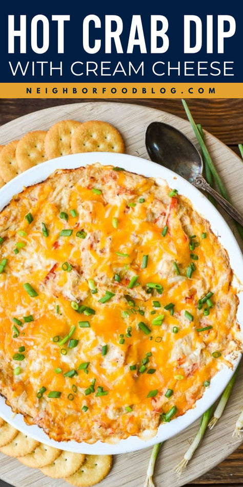 Bring the best game day recipe to your family get-together! This Hot Crab Dip with Cream Cheese, and peppadew peppers is irresistibly cheesy with a sweet and tangy kick from a special ingredient. Make this super dip for fun party snacks, and pin it in your easy appetizer recipe for a crowd! Hot Crab Dip Crockpot, Hot Crab Dip Recipe Paula Deen, Homemade Crab Dip, Baked Crab Dip With Cream Cheese, Hot Crab Dip Recipe Crockpot, Hot Crab Dip With Cream Cheese, Crabmeat Dip Recipes, Crab Dip Recipe Cream Cheese, Hot Crab Dip Recipe With Cream Cheese