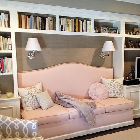 VT Interiors - Library of Inspirational Images: Upholstered Daybeds Guest Room Daybed, Built In Daybed, Den Library, Daybed Room, Home Office/guest Room, Transitional Exterior, Built In Banquette, Library Office, Transitional Bedroom