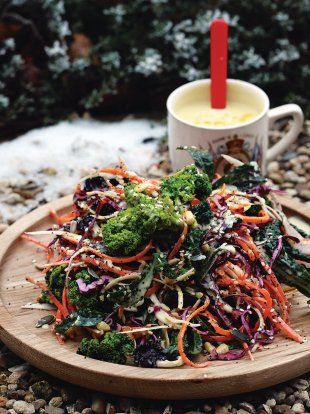 A delicious winter salad recipe from Jamie Oliver is delightfully seasonal and goes perfectly with cold meats, in a sandwich or turned into a posh coleslaw. Cooked Vegetable Recipes, Spiral Vegetable Recipes, Vegetable Korma Recipe, Vegetable Dishes Recipes, Fresh Vegetable Recipes, Vegetable Samosa, Salad Vegetables, Simple Jacket, Yummy Vegetable Recipes