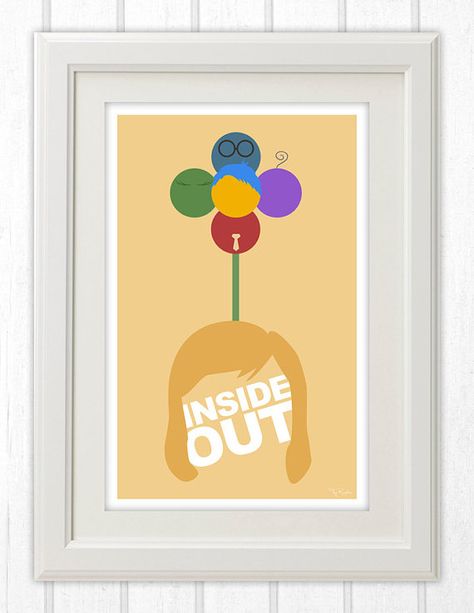 Inside Out Minimalist Poster 11x17 Instant PDF Download.  This is a download only. Once downloaded, this can be printed on 11x17 paper from your home Inside Out Pixar, Inside Out Poster, Disney Movie Posters, Disney Classroom, Home Panel, Yearbook Themes, Disney Paintings, Boxing Girl, Disney Home Decor