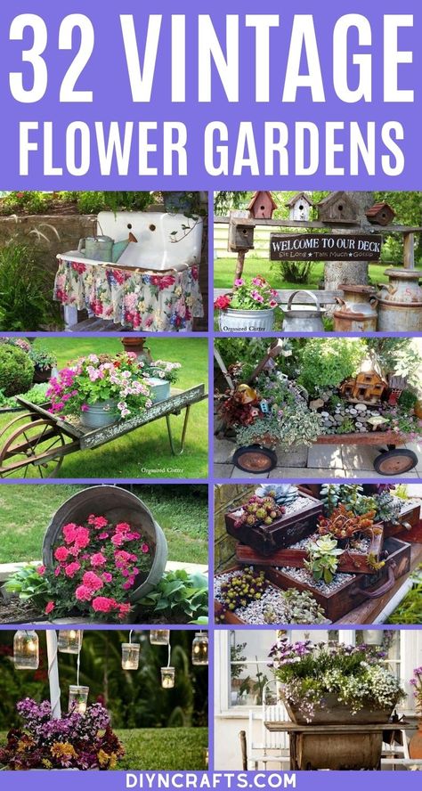 You will fall in love with each of these incredible vintage garden decor ideas! So many fun ways to use great antique finds in your garden! Turn your garden into a beautiful oasis using these amazing vintage and rustic garden decorations. #Garden #Gardening #GardenDecor #GardenIdeas #Vintage #VintageGarden #Landscape Creative Garden Decor, Lawn Art, Antique Finds, Garden Decor Projects, Garden Decor Ideas, Vintage Garden Decor, Flower Gardens, Garden Yard Ideas, Garden Decorations