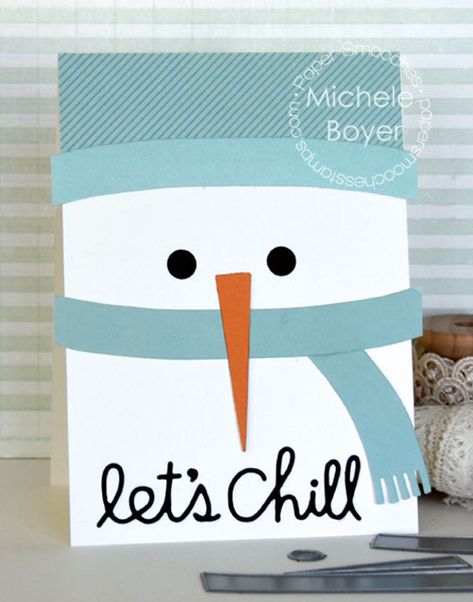 Let’s Chill (paper smooches) Christmas Cards Snowman, School Christmas Crafts, Christmas Cards 2017, Card Dies, Paper Crafts Magazine, Xmas Art, Character Card, Christmas Prep, Artificial Christmas Wreaths