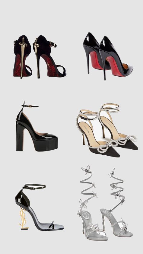 Ysl And Louboutin Heels, Expensive Shoes Aesthetic, Shoe Inspo Heels, Ysl Heels Aesthetic, Valentino Heels Outfit, Louboutin Heels Aesthetic, Ysl Shoes Heels, Dream Shoes Heels, Heels Expensive