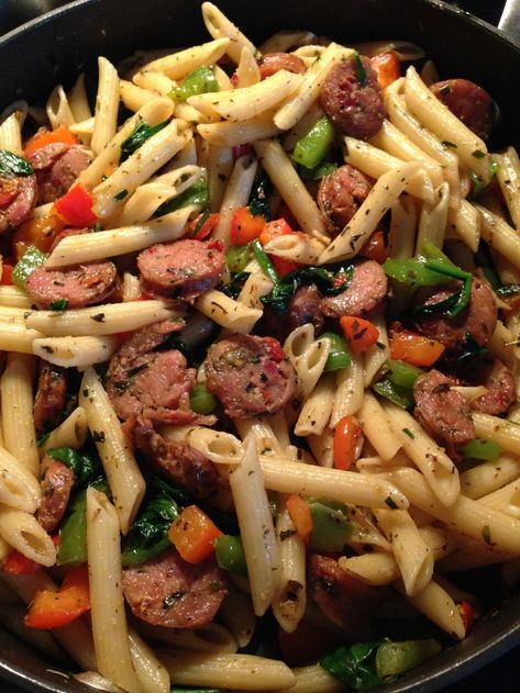 Turkey Sausage Pasta, Turkey Kielbasa Recipes, Healthy Sausage Recipes, Kabasa Recipes, Tuscan Sausage, Summer Sausage Recipes, Turkey Sausage Recipes, Turkey Italian Sausage, Sausage Dinner