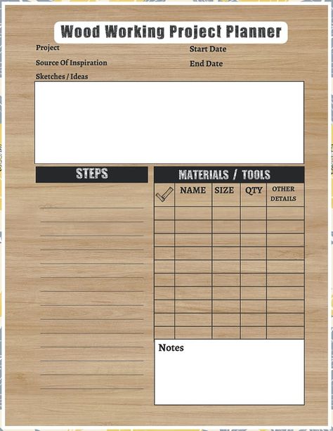 Wood Working Project Planner: Project Planner for Wood Workers Track & Record Woodworking projects, Tools, Materials Sketches 8.5 x 11 Project Tracker, Woodworking Apron, Tool Board, Woodwork Projects, Woodworking Power Tools, Wood Shop Projects, Wood Worker, Project Planner, Wood Tools