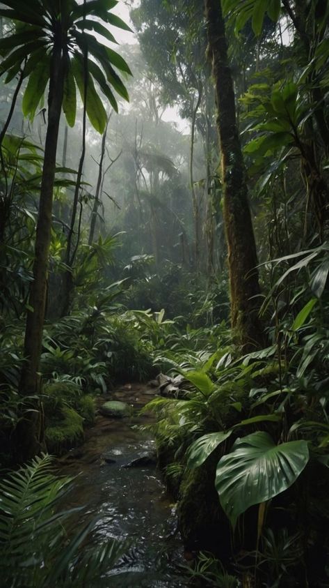 Scary Jungle, Tropical Jungle Aesthetic, Jungle Photos, Photo Jungle, Brazil Jungle, Jungle At Night, Aesthetic Jungle, Landscape Jungle, Mountain Jungle