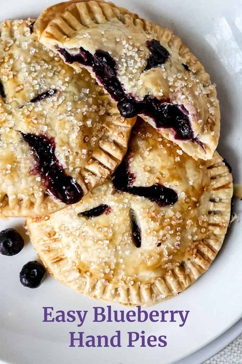 Easy Hand Pies, Canned Pie Filling, Ninja Combi, Fruit Hand Pies, Pocket Pies, Blueberry Hand Pies, Sweet Slices, Premade Pie Crust, Homemade Blueberry Pie