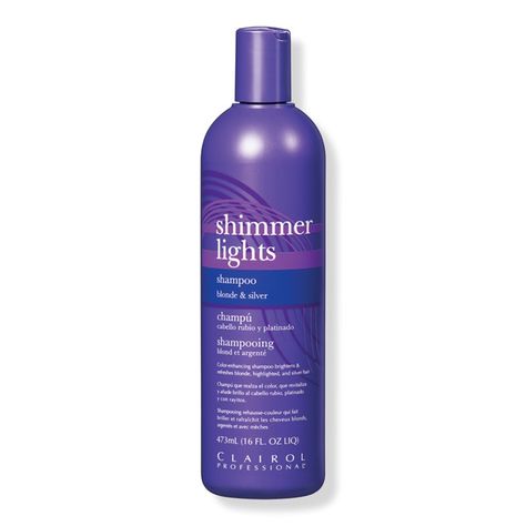 17 Best Shampoos for Gray Hair of 2023 to Minimize Brassiness | Allure Brighten Gray Hair, Shimmer Lights Shampoo, Purple Shampoo For Blondes, Blonde Silver, Purple Conditioner, Grey Blonde Hair, Shampoo For Gray Hair, Grey White Hair, Highlighted Hair