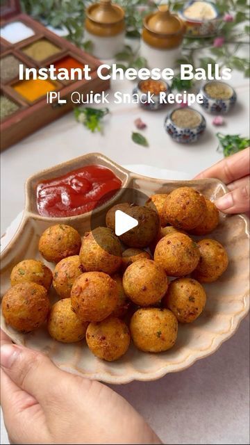 Foodie Gujarati on Instagram: "Instant Cheese Balls | IPL Snack Recipe  . Ingredients   Boiled Potatoes - 1 cup Fresh Bread Crumbs - 1/2 cup Cheese - 1  Chilli Flakes - 1 tsp Oregano - 1 tsp Coriander - 2 tbsp Black Pepper Powder - 1 tsp Salt  foodporn #foodblogger #food #foodie #healthyfood #foodpics #yumm #yummy #delicious #cooking #trending #viralreels #viral #foodlover #instafood #foodism #yummyfood #yummyyummy #foodlovers #oddy" Potato Snacks Easy, Potato Cheese Balls Recipe, Potato Cheese Balls, Fresh Bread Crumbs, Sweet Dishes Recipes, Quick Recipes Snacks, Cheese Ball Recipes, Cheese Balls, Pepper Powder