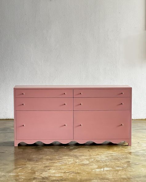 Make a statement with this vibrant pink chest of drawers, featuring whimsical scalloped detailing at the base. Combining sleek storage with a fun, modern twist, it’s the perfect piece to inject personality and function into your home. Dimension: L180 x D45 x H90 Pink Chest Of Drawers, Sleek Storage, Kids Furniture, Chest Of Drawers, Drawers, Sleek, Twist, Pink, Furniture