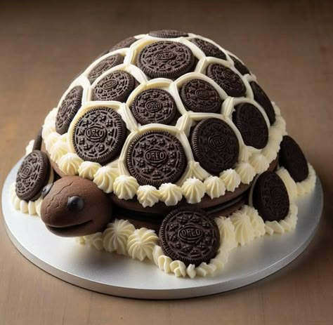 Animal Cakes Easy, Oreo Dort, Tårta Design, Turtle Cake, Chicken Thigh Recipes Oven, Chicken Thigh Recipes Baked, Fun Cakes, Creative Birthday Cakes, Crazy Cakes