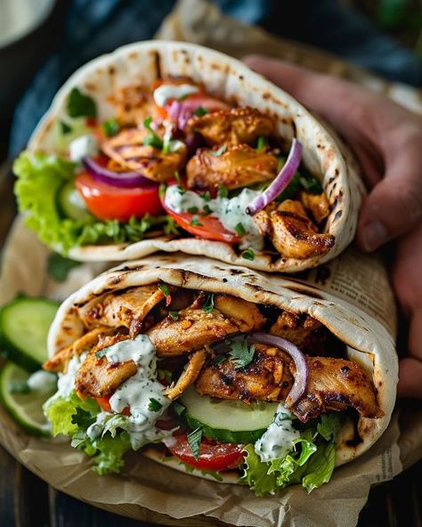 Kitchen Flavors Healthy Gyro Recipe, Greek Food Gyros, Healthy Gyros, Gyro Pita, Gyro Recipe, Beef Meat, Chicken Gyros, Wedding Food, Greek Recipes