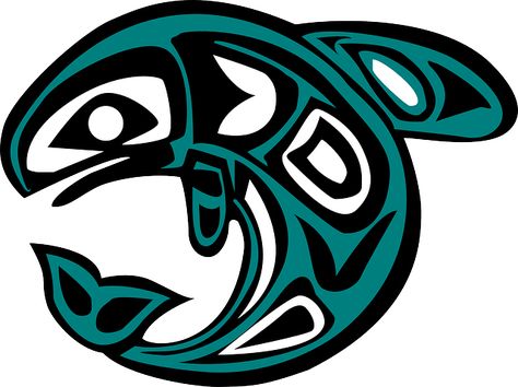 Free vector graphic: Fish, Native, Tribal, Tattoo, Teal - Free ... Native American Astrology, Arte Haida, Totem Tattoo, Native Artwork, Pacific Northwest Art, Haida Art, Native American Symbols, American Symbols, Inuit Art