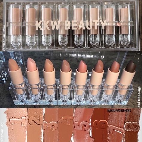 ✦⊱ɛʂɬཞɛƖƖą⊰✦ Kkw Lipstick, Matte Make Up, Kim Kardashian Makeup, Freelance Makeup Artist, Kkw Beauty, Lip Liners, Kylie Cosmetic, Creme Lipstick, Beauty Lipstick