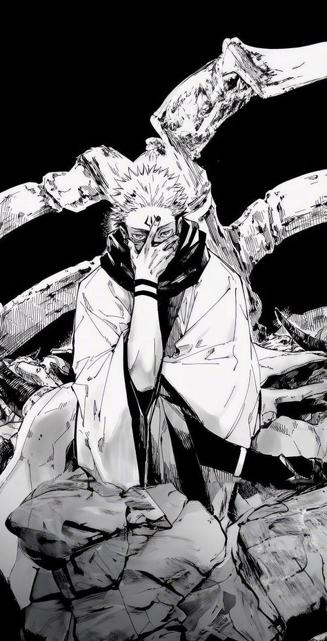 King Reference, Sukuna Jujutsu, Wallpaper Animes, Anime Wallpaper Phone, Edgy Wallpaper, Cool Anime Wallpapers, Anime Artwork Wallpaper, Anime Monochrome, Anime Character Drawing