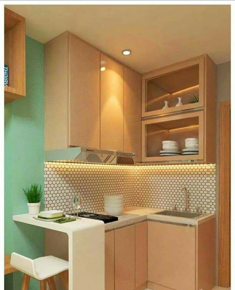 Tiny House Kitchen Layout, Tiny House Kitchen Appliances, Small Kitchen Ideas On A Budget, Kitchen Color Trends, Small Modern Kitchens, Minimalist Living Room Design, Studio Apartment Layout, Small Studio Apartments, Studio Apartment Ideas