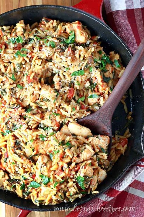 Sick Meals, Chicken Skillet Recipes, Chicken Skillet, Orzo Recipes, Chicken Orzo, One Pot Dinners, One Pot Meal, Easy One Pot Meals, Pot Luck