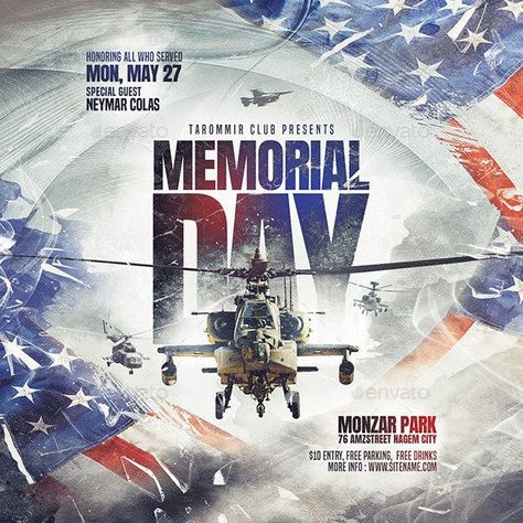 Memorial Day Flyer Memorial Day Flyer, Memorial Poster, Christmas Concert, Event Flyer Templates, Event Flyers, Frame Photo, Flyer Design Templates, Raise Funds, Free Fonts Download