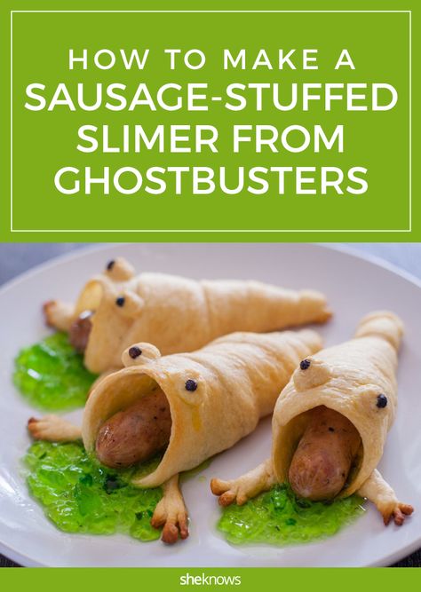 Ghostbusters Party Food, Jalapeño Jelly, Halloween Bites, Spooky Dinner, Ghostbusters Party, Jalapeno Jelly, Disney Dinner, Spooky Snacks, Sausage Roll