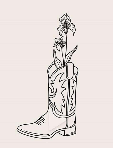 Cowboy Boots Drawing, Cowboy Boot Tattoo, Cowgirl Tattoos, Cowboy Tattoos, Tattoos Infinity, Western Tattoos, Tattoos Geometric, Western Wallpaper, Painted Tote