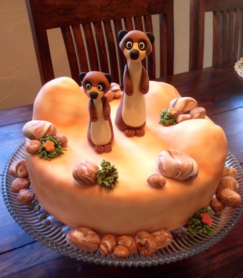 Meerkat Birthday, Animal Cake Ideas, Zoo Cake, Sloth Party, Kids Birthday Cake, Daughters Birthday, Garden Cakes, Fondant Animals, Vintage Cakes