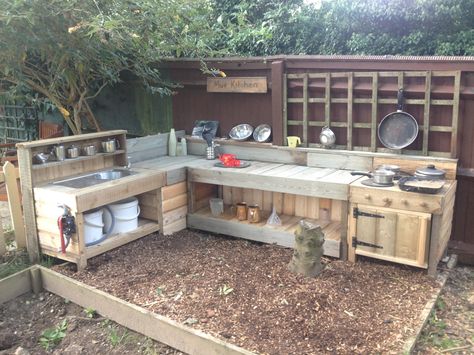 Our new mud kitchen #mudkitchen #openendedplay #mud Mud Kitchen For Kids, Mud Kitchens, Outdoor Play Spaces, Diy Mud Kitchen, Outdoor Play Areas, Outdoor Play Area, Kids Outdoor Play, Garden Area, Natural Playground