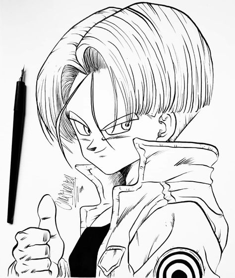 Trunks Tattoo Ideas, Trunks Drawing, Trunks Tattoo, Trunks Fanart, Trunks Manga, Dbz Manga, Dragon Ball Painting, Dbz Art, Dragon Ball Image