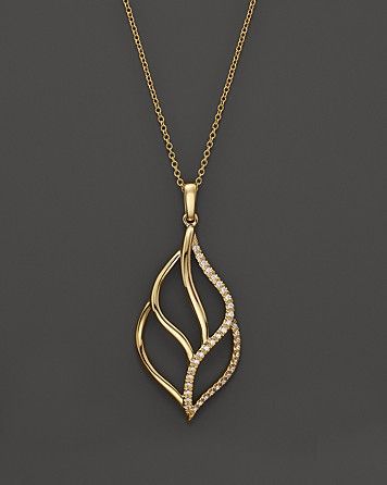 Roll for Zoom Larger View Diamond Leaf Pendant in 14K Yellow Gold, .14 ct. t.w. PRICE: $1,700.00 Gold Pendant Jewelry With Price, Gold Pendant Jewelry Simple, Gold Pendent Simple, Pendant Designs Gold Simple, Gold Pendent Designs, Simple Diamond Pendant, Pendent Designs, Pendent Design, Gold Pendent