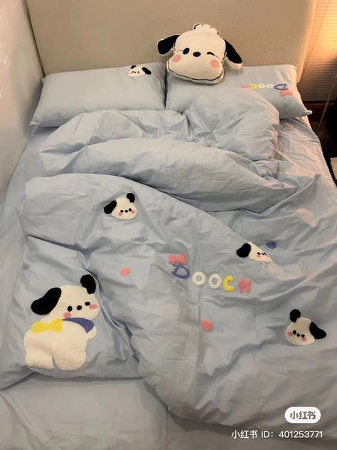 Pochacco Bedroom, Luxury Dorm Room, White Room Decor, Cute Bedroom Ideas, Cute Bedroom Decor, Minimalist Room, Kawaii Room, Room Makeover Bedroom, Cute Room Decor