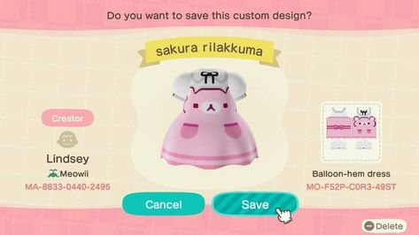 Acnh Outfits, Acnh Designs, Acnh Inspo, Animal Crossing Qr, Rilakkuma, Qr Codes, Animal Crossing, Balloons, Custom Design