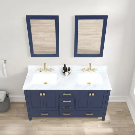 Blossom 36 Inch Geneva Color Navy Blue Freestanding Bathroom Vanity V80266025 04 Blue Double Sink Bathroom Vanity, 72 Inch Bathroom Vanity Blue, 72" Bathroom Vanity Double Sinks, 72” Double Sink Vanity, 60" Vanity Double Sink, 60" Vanity, Bathroom Shower Doors, Custom Shower Doors, Wood Sink