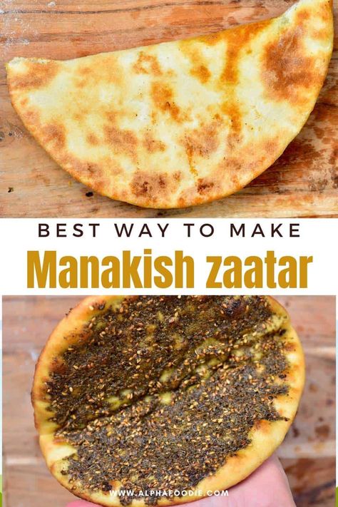 Enjoy this traditional Middle-Eastern flatbread, aka Zaatar bread/Manakish Za'atar with just 7 ingredients from scratch and 20 minutes of hands-on prep! This zaatar flatbread can be served as a snack, appetizer, or alongside a breakfast spread! Zaatar Appetizer, Zaatar Flatbread, Zaatar Bread, Middle Eastern Bread, Zaatar Recipe, Breakfast Spread, Middle East Food, Syrian Food, Handmade Bread