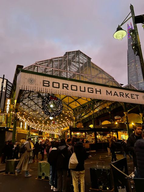 #london #boroughmarket #borough #market #food #christmas #lights #christmaslights London Borough Market, London In The Summer, Lilly Core, One Day In London, Future London, London Pics, Borough Market London, Uk Life, London England Travel