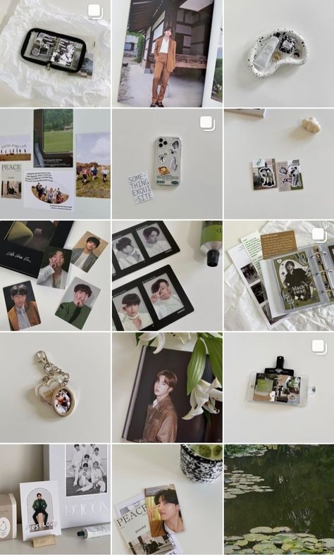 Kpop Collection Aesthetic, Army Tumblr, Instagram Feed Organizer, Kpop Store, Ig Feed Ideas, Feed Store, Merch Collection, Feed Insta, Instagram Theme Feed