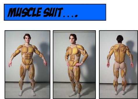 Superhero Muscle Suit by Holly Link at Coroflot.com Muscle Suit Diy, Muscle Project, Diy Muscle Shirt, Superhero Muscle, Worbla Breastplate, Foam Cosplay, Muscle Suit, Body Padding, Comic Con Costumes