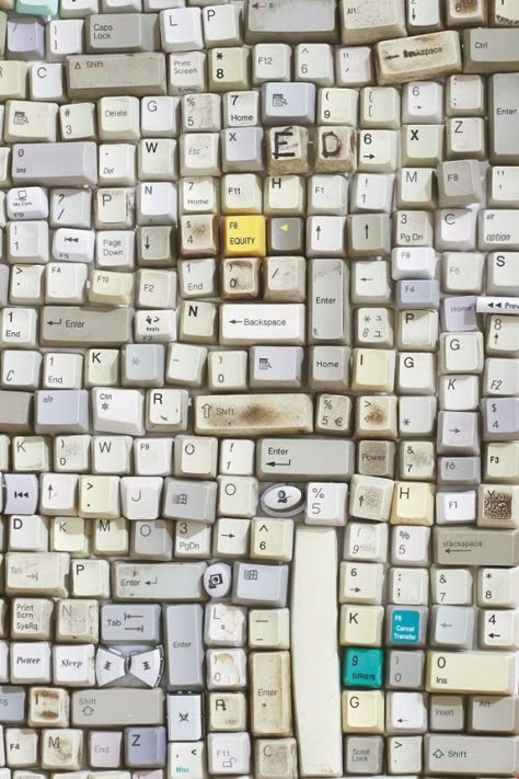 Sarah Frost's 2010 "QWERTY" installation Old Computer, Keyboard Keys, Different Types, Keyboard, Computer