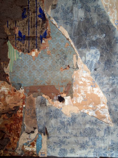 Layers and Layers of Wallpaper | Nomadic Decorator Wallpaper Layers, Swedish Wallpaper, Peeling Paint, Old Wall, Blue And Brown, Pics Art, Color Textures, Of Wallpaper, Beautiful Wallpapers