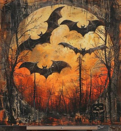 Vintage Halloween Images, Raven Art, Halloween Artwork, Halloween Painting, Halloween Images, Chalk Art, Halloween Bats, Halloween Wallpaper, Halloween Art