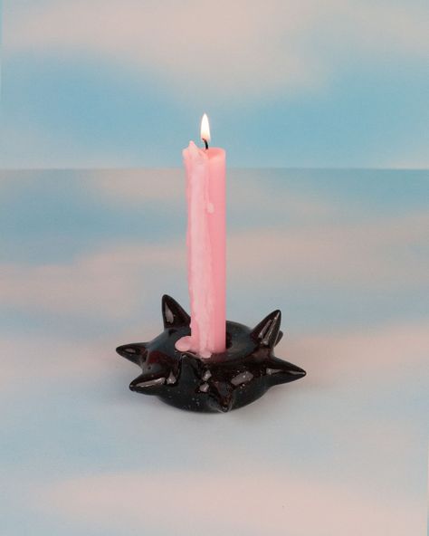 Our spiked family keeps growing 🦔 and you can now get these fantasy candleholders to make your dinners, rituals, bath times, dates more extra 👑 . . . . #candleholders #candlelight #candle #punk #metal #goth #techno #homedecor #tableware #minxfactory #handmade #ceramics Candle Pottery, Donut Candle, Goth Candles, Donut Candles, Metal Goth, Ceramics Studio, Ceramic Candle Holders, Poly Clay, Ceramic Candle