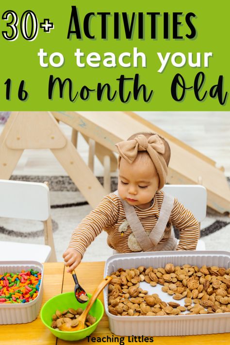 Activities To Do With 16 Month Old, 16 Month Sensory Bins, 17 Month Activities, Games For 16 Month Old, 1yr Baby Activities, 15 Mo Old Activities, Sensory Activities For 16 Month Old, 15 Month Old Sensory Activities, 16 Month Sensory Activities