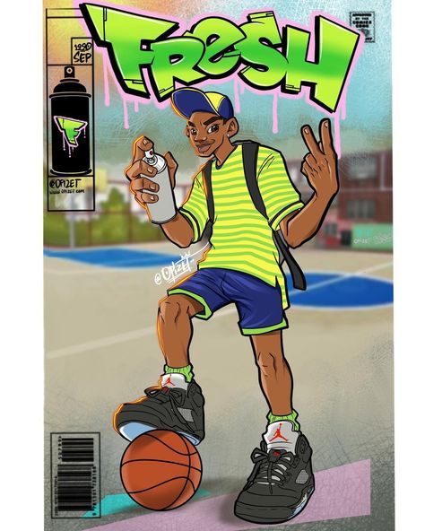 The Fresh Prince By Opizet (@opizet on Instagram) Tyler The Creator Comic Art, Fresh Prince, Sneaker Art, Will Smith, Black Art, Graffiti, Comic Book Cover, Prince, Let It Be