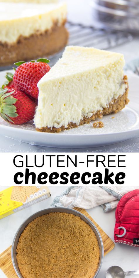 Gluten Free Cheesecake Recipes, Gluten Free Crust, Easy Gluten Free Desserts, Gluten Free Cheesecake, Classic Cheesecake, Gluten Free Bakery, Homemade Gluten Free, Gf Desserts, Gluten Free Sweets