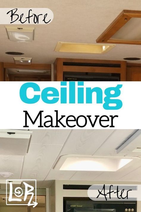 Give your RV a light, airy and modern look with this easy to install, cost-effective and lightweight ceiling upgrade. Ceiling Update, Ceiling Remodel, Motorhome Remodel, Rv Redo, Rv Interior Remodel, Architecture Renovation, Camper Trailer Remodel, Camper Hacks, Diy Camper Remodel