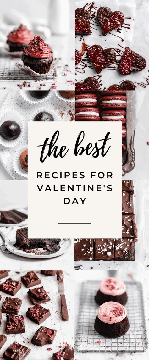 Valentines Bakery, Valentines Recipes Desserts, Mini Dessert Recipes, Broma Bakery, Valentines Baking, Easy Chocolate Desserts, Valentine Desserts, Chocolate Chip Cookie Bars, Naked Cakes