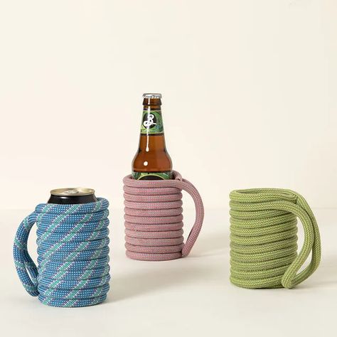 Elevate your post-climb moments with our Repurposed Climbing Rope Cozy – a unique, handmade insulator celebrating your conquering spirit. Beer Accessories, Climbing Gifts, Pilsner Beer, Uncommon Goods, Mountain Lover, Climbing Rope, New Rock, Beer Bar, Fall Favorites