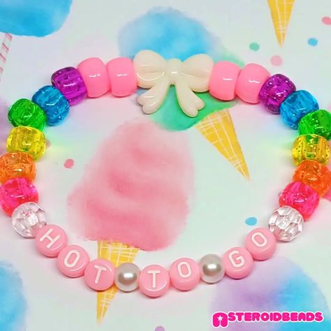 chappell roan hot to go kandi bracelet !!! 🫧🫧🫧 ♡ check out my page for tons of other kandi + jewelry content >:3 ♡ handmade with love by me! ♡ i follow back fellow kandi makers / jewelry small businesses! 🫧🫧🫧 shares are greatly appreciated! you are helping me grow my small business <3 PLUR!! 🫶🌈 #kandi #kandibusiness #kandibracelet #smallbusiness #smallbiz #scenekid #kidcore #fairykei #decorakei #dreamcore #nostalgiacore #kawaii #yumekawaii #chappellroan Kandi Cute, Kandi Jewelry, Rave Bae, Jewelry Content, Kandi Inspo, Yume Kawaii, Kandi Ideas, I Follow Back, Nostalgia Core