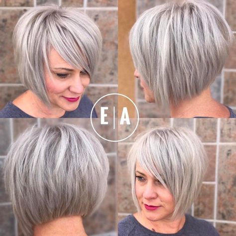 Concave Bob Hairstyles, Kort Bob, Angled Bob Hairstyles, Popular Short Hairstyles, Straight Blonde Hair, Trendy Short Haircuts, Hair Styles 2017, Short Hairstyle, Trending Haircuts