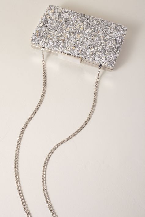 Karley Clutch from @BHLDN Silver Clutch Purse, Sparkly Purse, Elegant Purse, Prom Bag, Prom Purse, Prom Clutch, Prom Accessories, Silver Clutch, Silver Bags